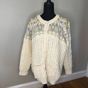 Aran Crafts Cream and Pastel Cardigan
